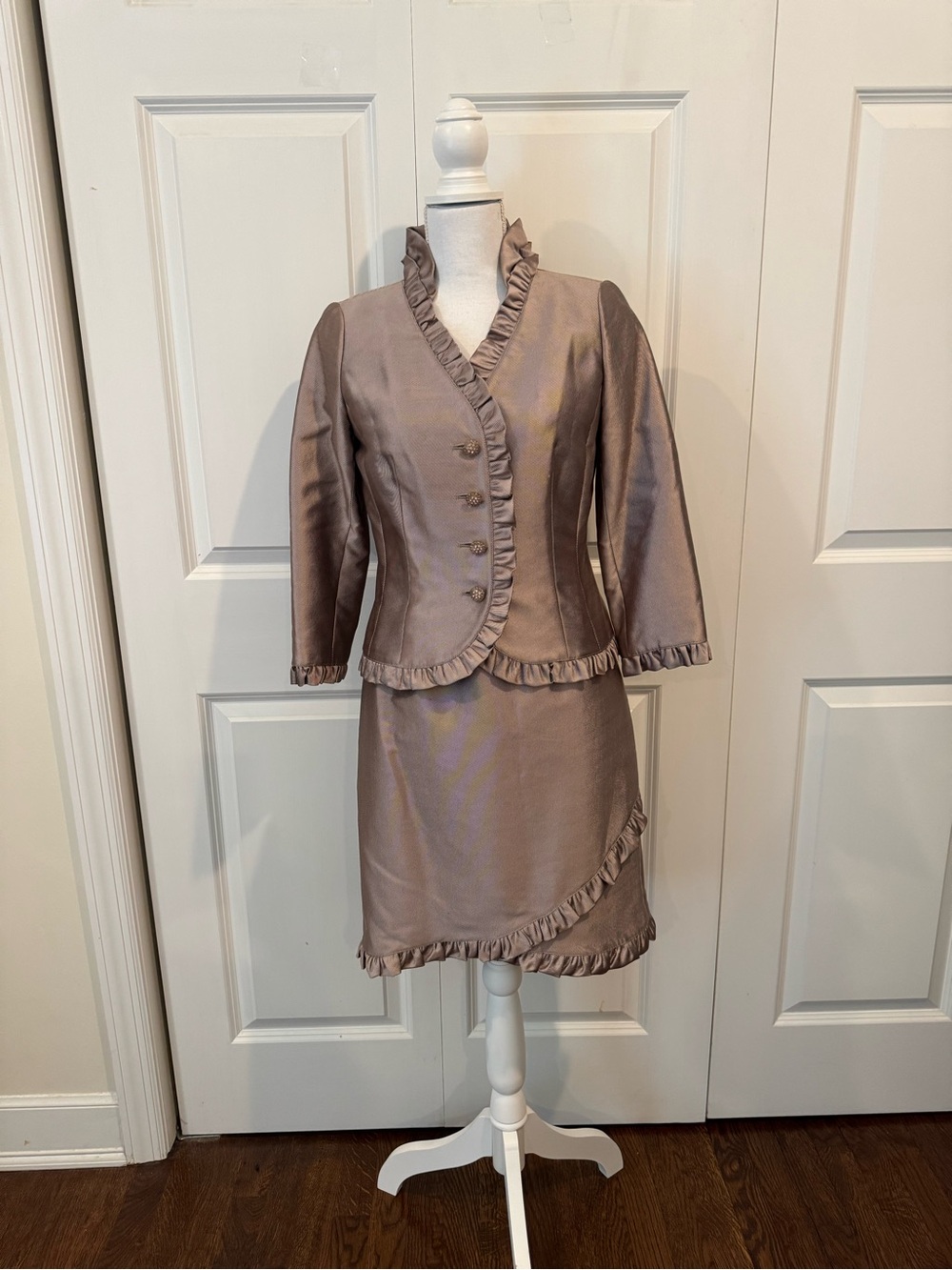 Rickie Freeman for Teri Jon Silk Wool Dress Suit Set Size 2